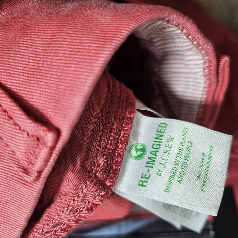 J. Crew Red and Pink Bermuda Shorts Tailored Cotton Blend - Picture 5 of 7